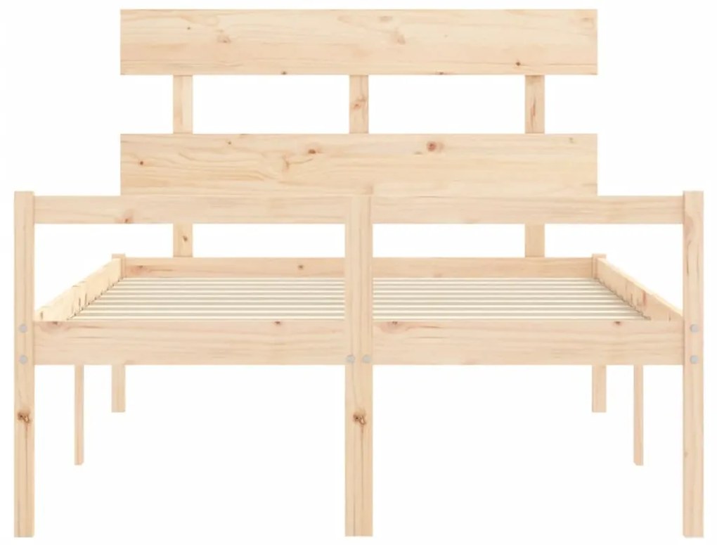 Cama para idosos com cabeceira 140x200 cm madeira maciça