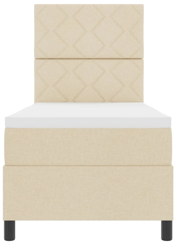 Cama Box Spring com Colchão Bege 80x200 cm Tecido