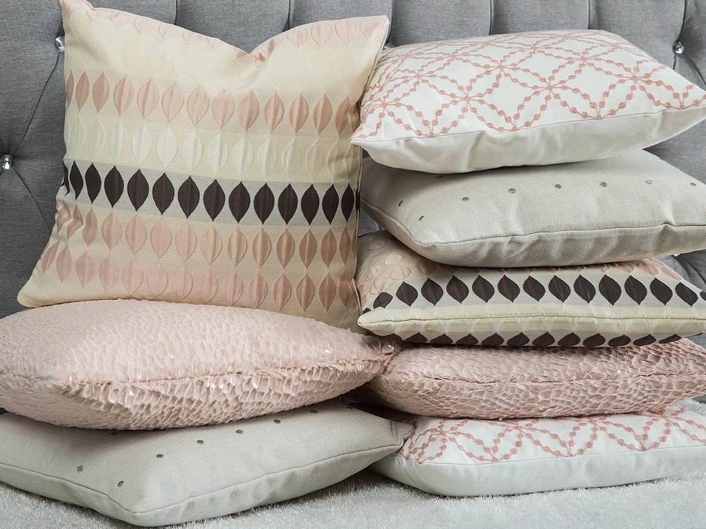 Conjunto de 2 almofadas decorativas creme 45 x 45 cm GAURA Beliani