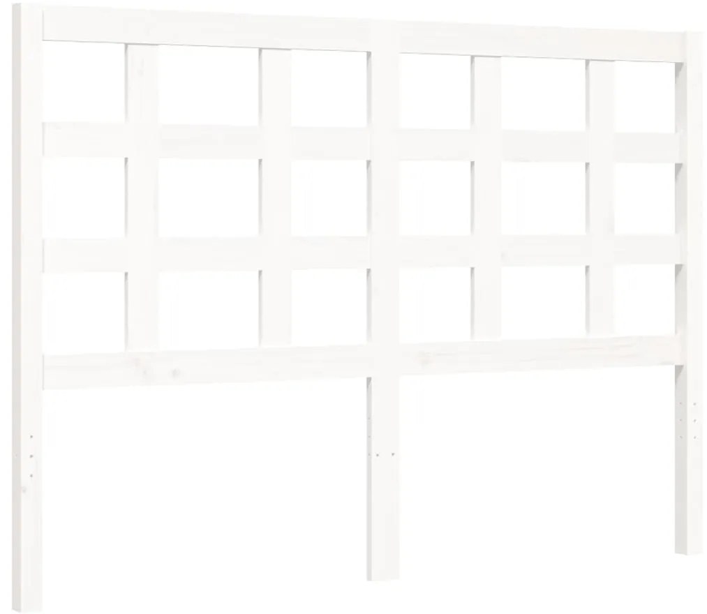 Cama sem colchão 140x200 cm madeira de pinho maciça branco