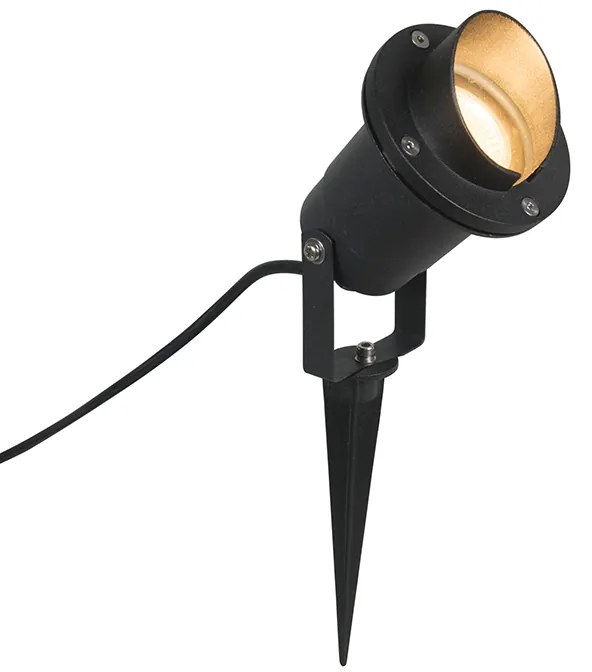 Projetores de jardim com estaca Done preto com cabo e ficha IP65 Moderno