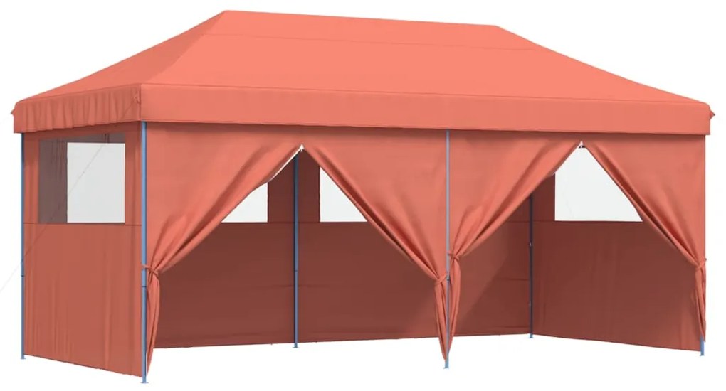 Tenda p/ festas pop-up dobrável 4 paredes laterais terracotta