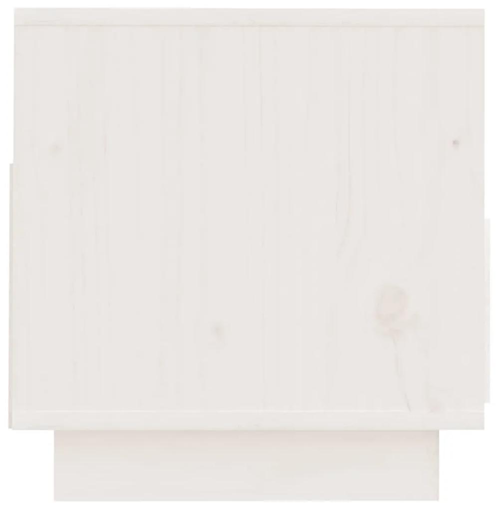 Móvel de TV 60x35x37 cm madeira de pinho maciça branco