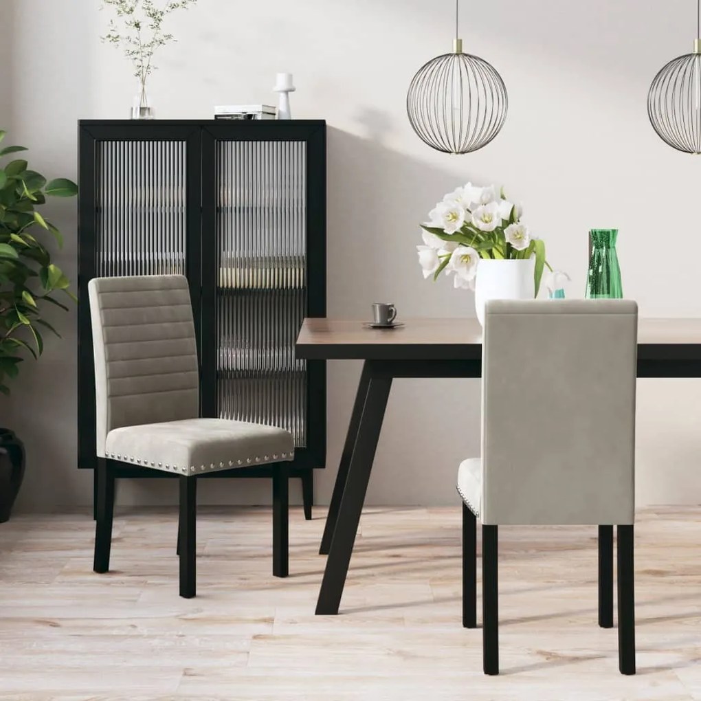 vidaXL Cadeiras de jantar 2 pcs veludo cinzento-claro