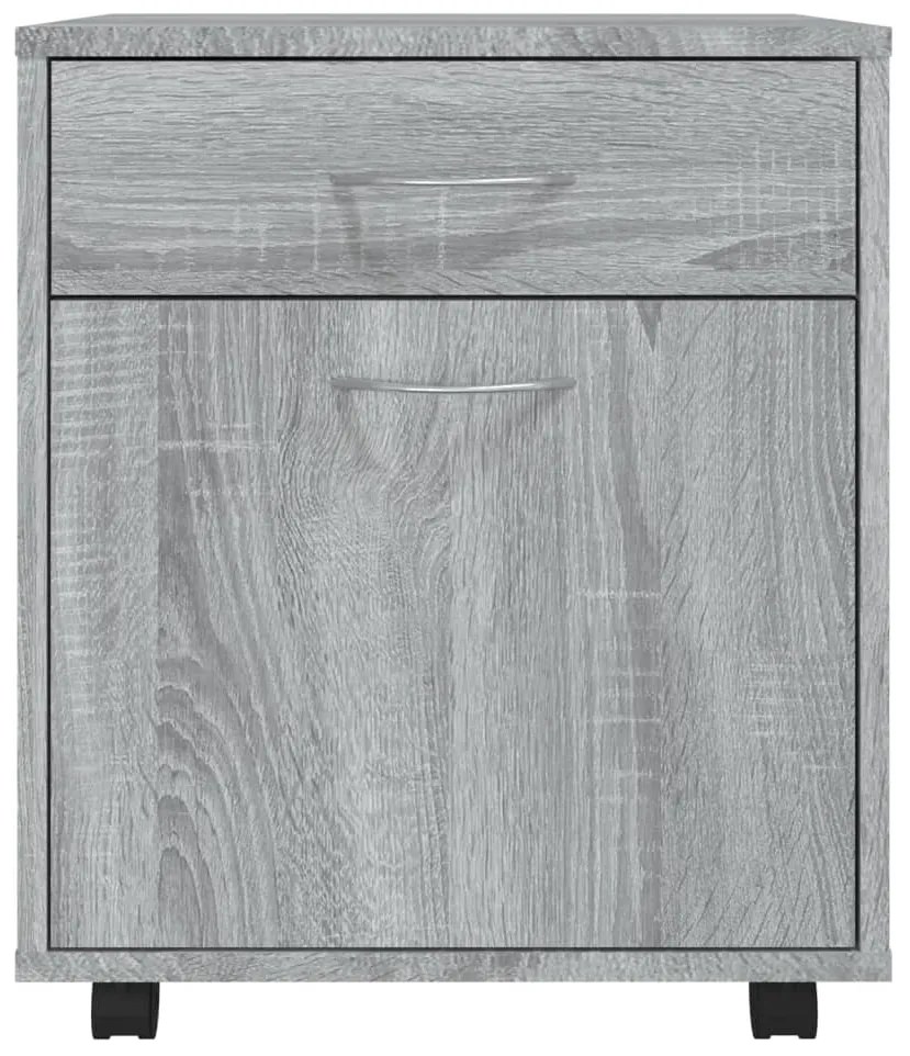 Móvel com rodas 45x38x54cm derivados de madeira sonoma cinza