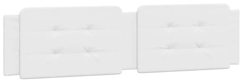 Estrutura cama c/ cabeceira 160x200 cm couro artificial branco