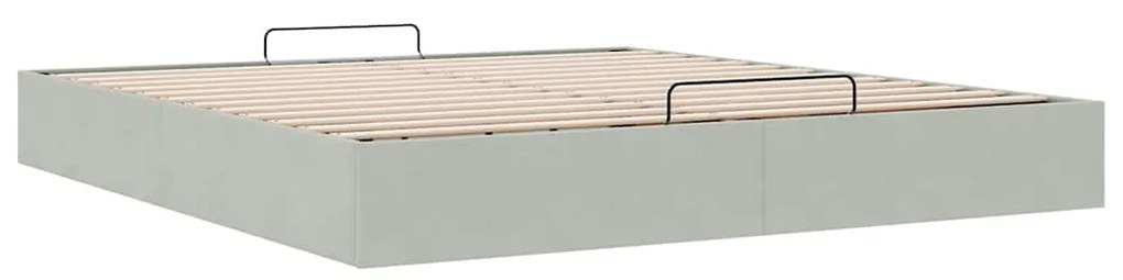 Estrutura de cama otomana sem colchão 200x200 cm cinzento claro