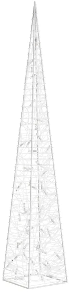 Cone de iluminação decorat. c/ LEDs acrílico 120 cm branco frio