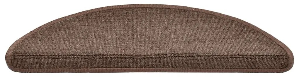 Tapetes de escada 30 pcs 56x17x3 cm castanho café