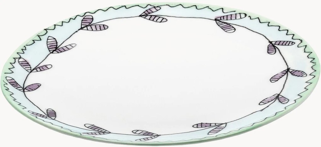Pratos de pequeno-almoço em porcelana Fine Bone China Midnight Flowers, conjunto de 2
