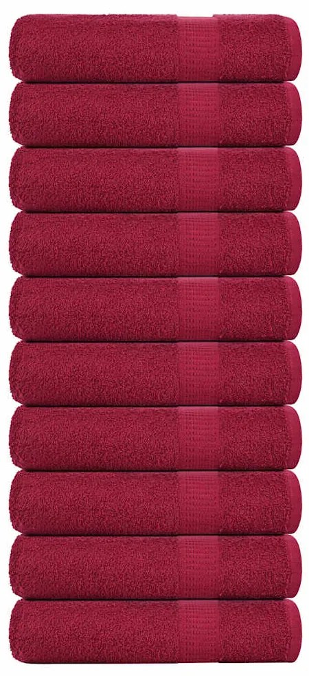 vidaXL Toalhas de banho 10 pcs 70x140 cm 360 gsm 100% algodão bordéus