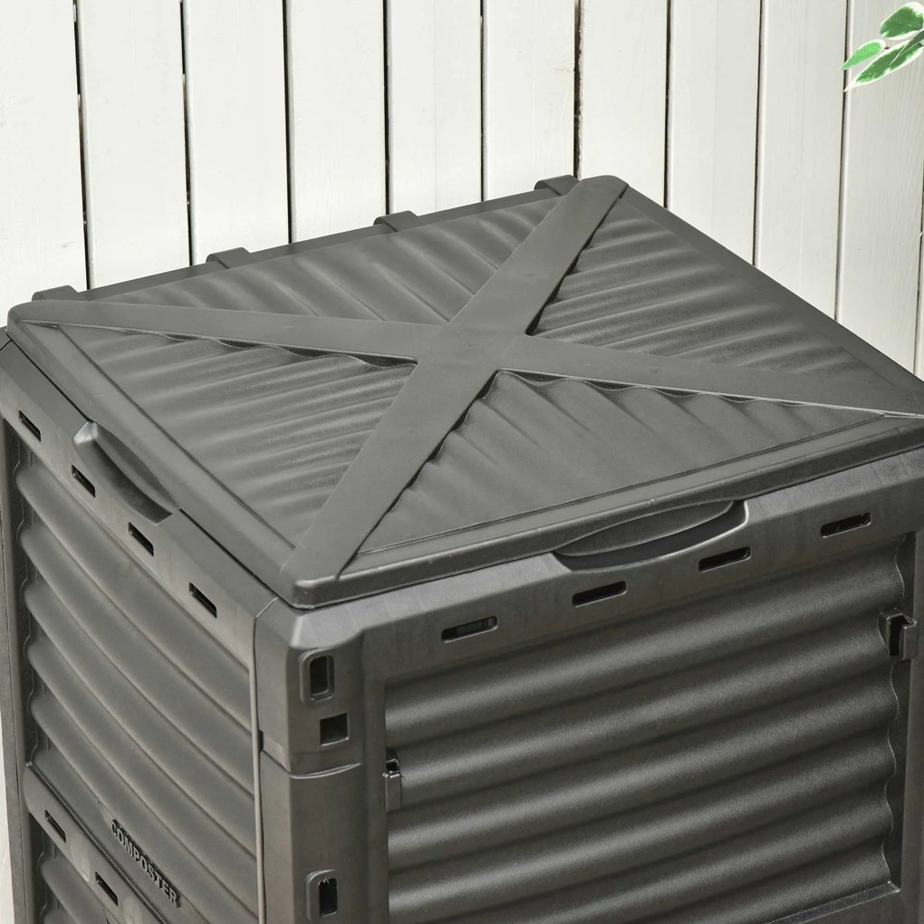 Outsunny Compostor Capacidade de 300L Compostor Orgânico para a Produç