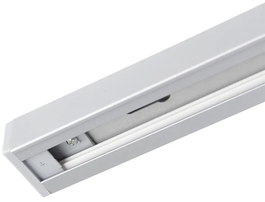 Sistema de iluminação de trilho moderno com 4 focos prateados monofásicos - Iconic Yade