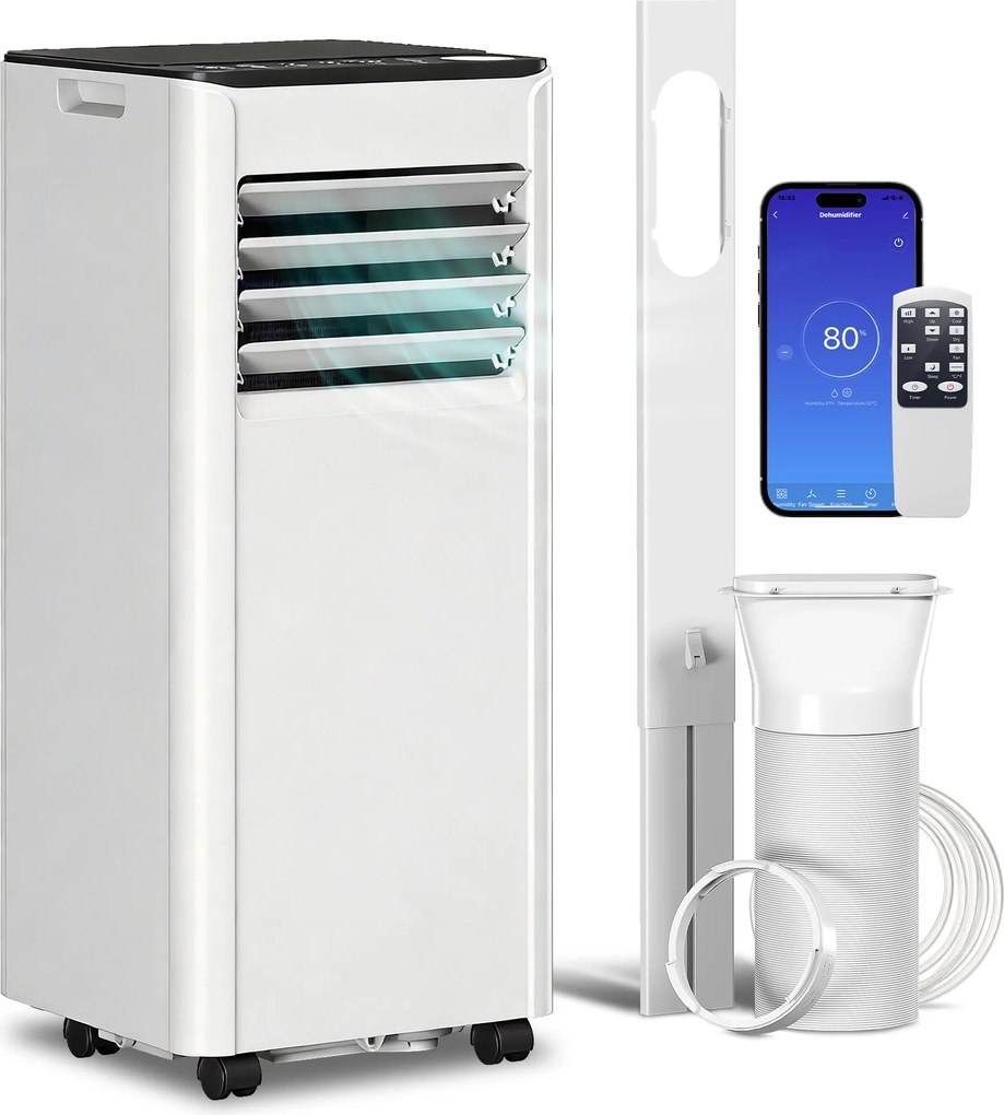 HOMCOM Ar Condicionado Portátil 9000 BTU com Refrigeração, Desumidificador, Ventilador e Modo Noite. | Aosom Portugal