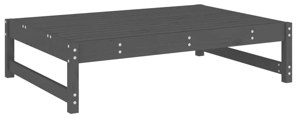 4 pcs conjunto lounge de jardim madeira de pinho maciça cinza