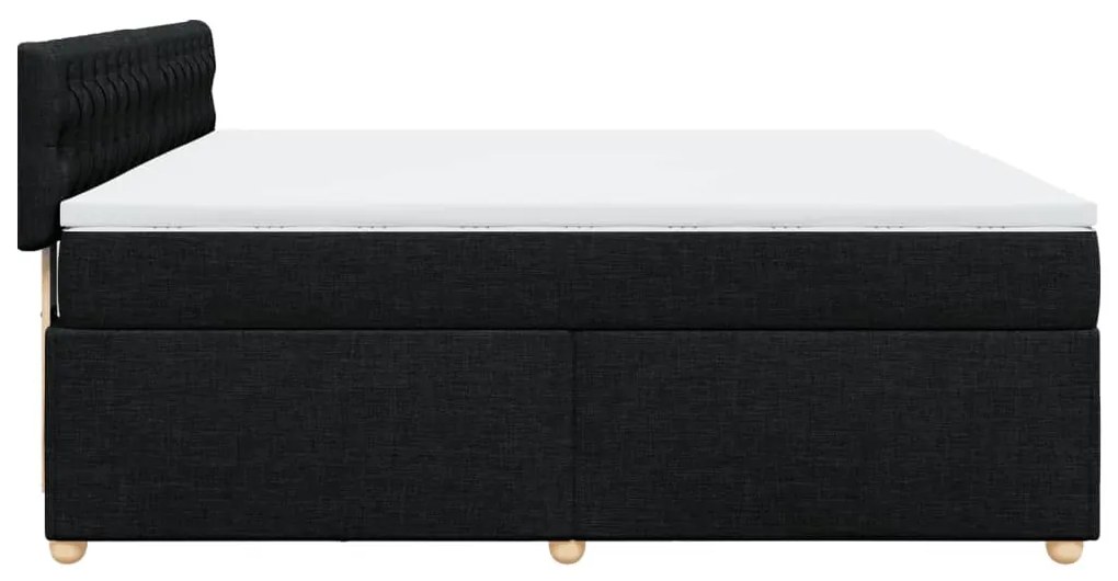 Cama com molas/colchão 180x200 cm tecido preto
