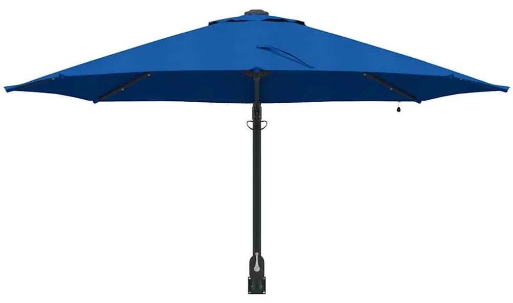 Guarda-Sol de Jardim de Parede com LEDs Azul 248 cm