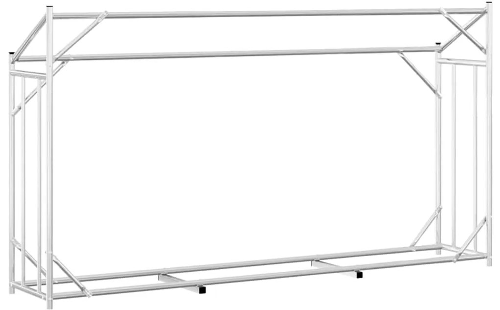 Rack de lenha tampa de chuva 200,5x41x110,5 cm aço galvanizado