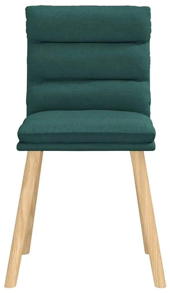 Cadeiras de jantar 4 pcs tecido verde escuro