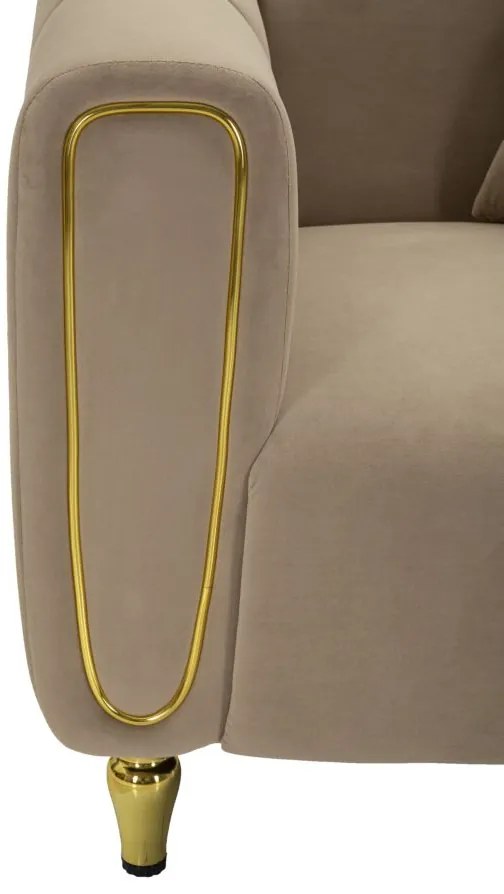 POLTRONA ALMA COM ALMOFADA 97X81X71 CM CINZA E DOURADO