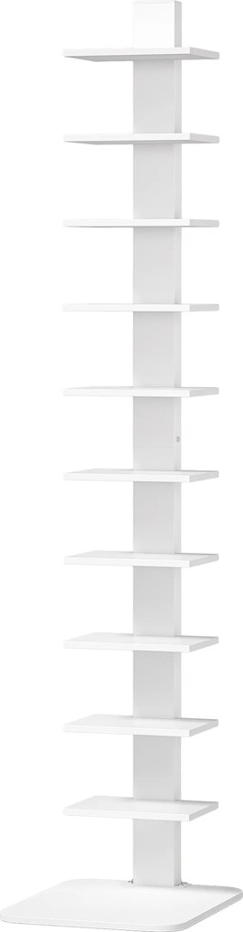 HOMCOM Estante Torre 11 Prateleiras, Estante Alta e Estreita Salvaspaço, Branco | Aosom Portugal
