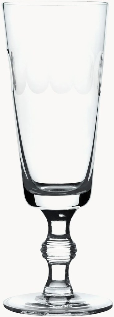 Copos de champanhe em cristal artesanal Lens, conjunto de 4