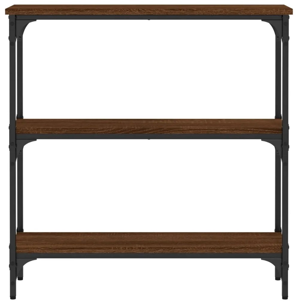 Mesa consola 75x22,5x75 cm derivados madeira carvalho castanho