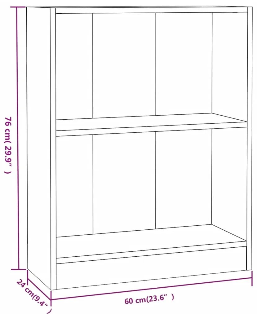 Estante 60x24x76 cm madeira processada cinza