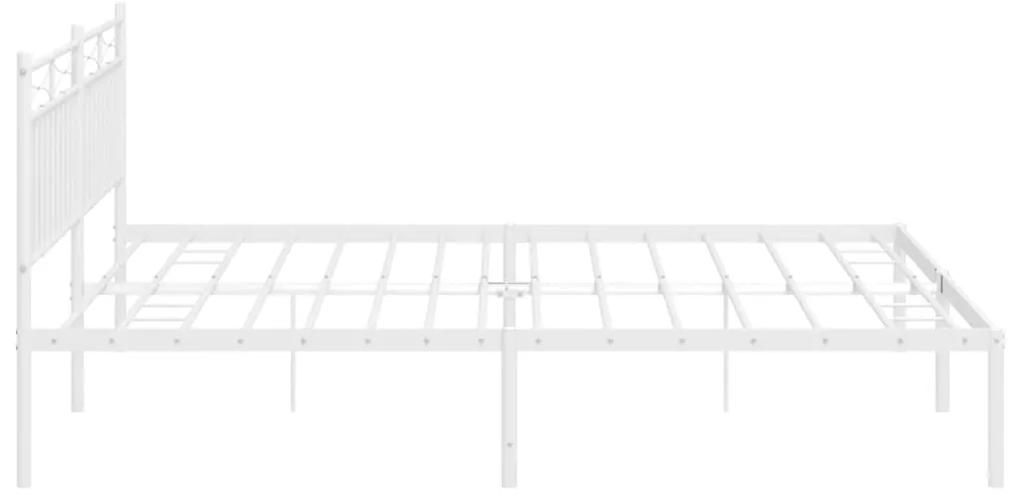 Estrutura de cama com cabeceira 193x203 cm metal branco