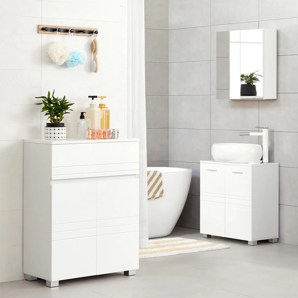 Armário de casa de banho 60 x 30 x 80 cm branco