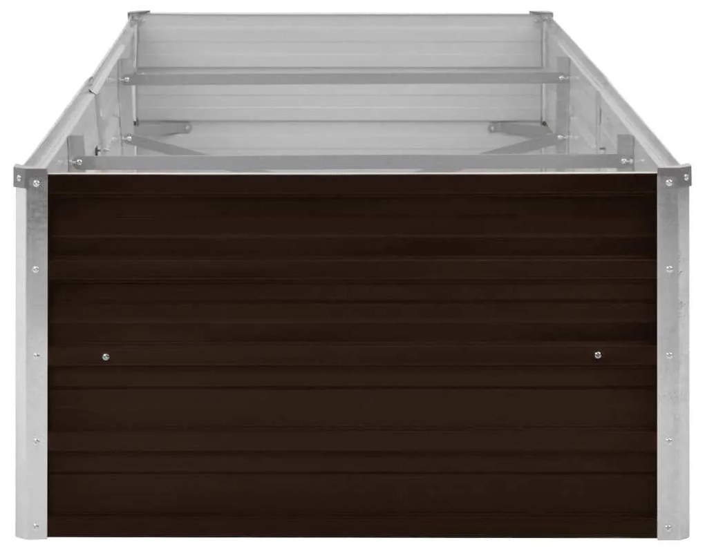 Canteiro elevado de jardim aço galvanizado 240x80x45cm castanho