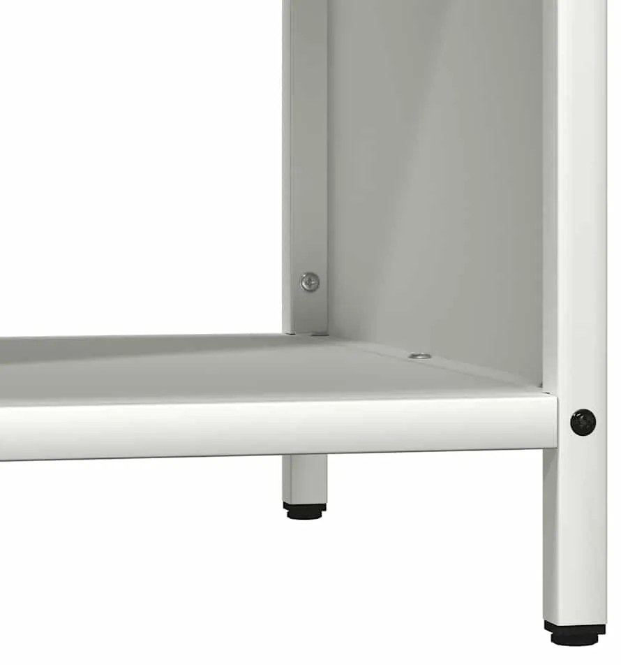 Suporte para lenha com tampo de madeira 100,5x35,5x40 cm branco