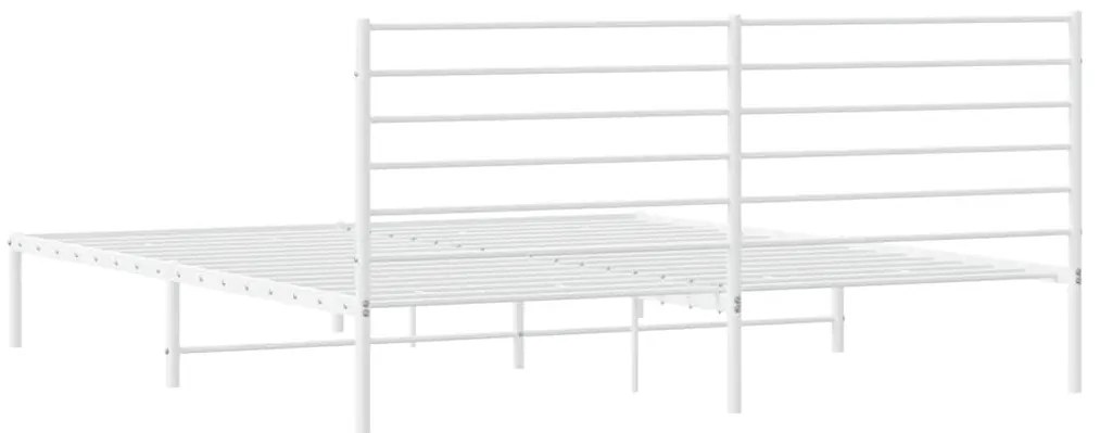 Estrutura de cama com cabeceira 183x213 cm metal branco