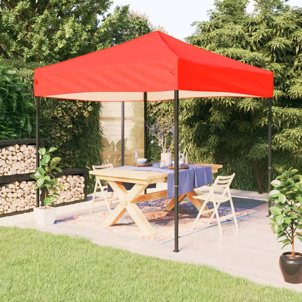 93499 vidaXL Tenda para festas dobrável 2x2 m vermelho
