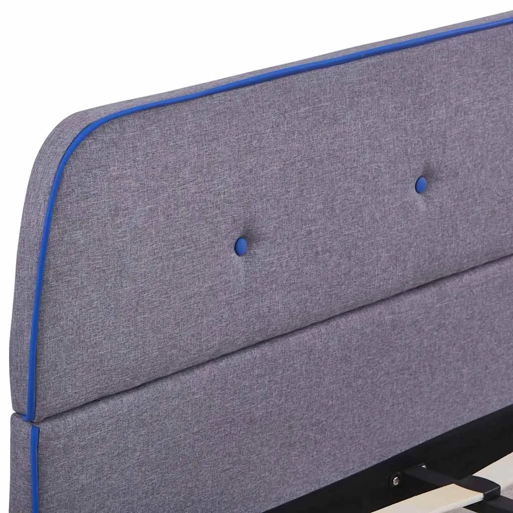 Estrutura de cama sem colchão 135x190 cm tecido cinzento-claro