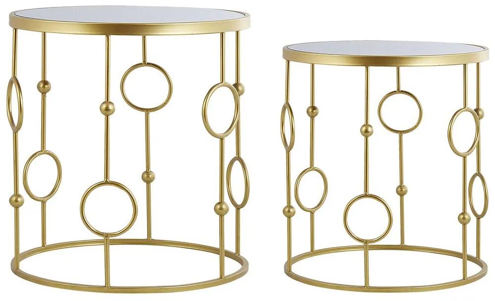 Conjunto de 2 mesas de apoio em dourado CARMEL Beliani