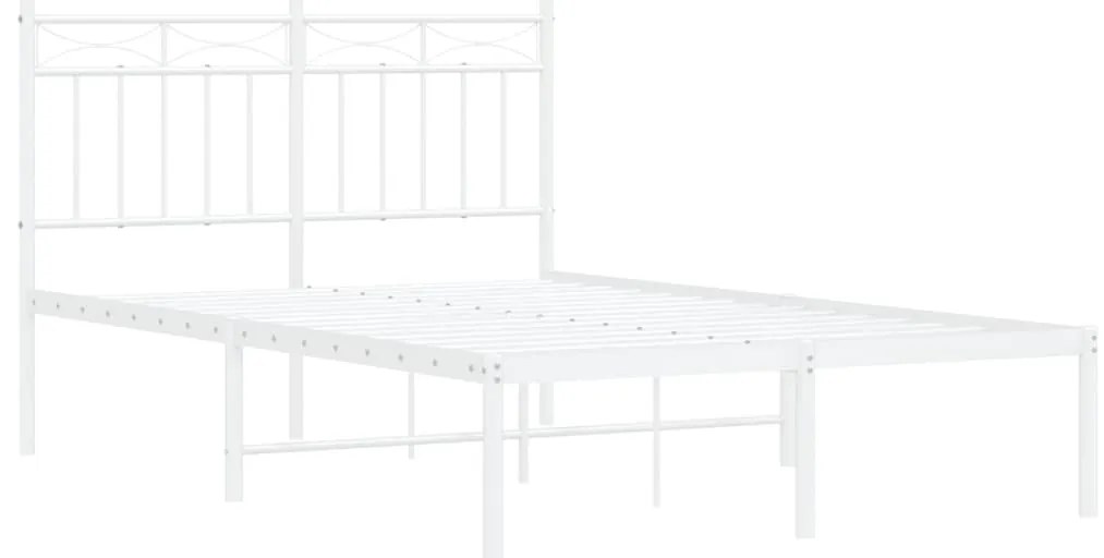 Estrutura de cama com cabeceira 120x200 cm metal branco