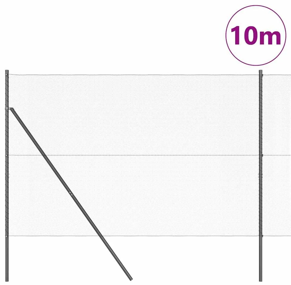 Cerca Hexagonal vidaXL Cinza 1,6x10 m Aço