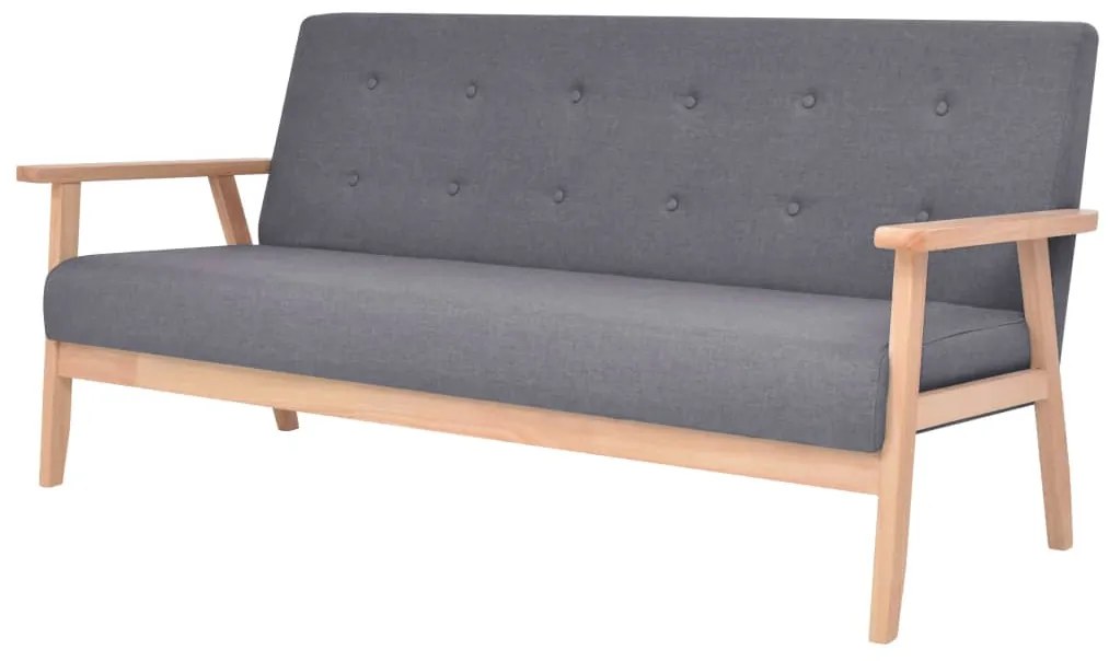Conjunto de sofás 2 pcs tecido cinzento escuro