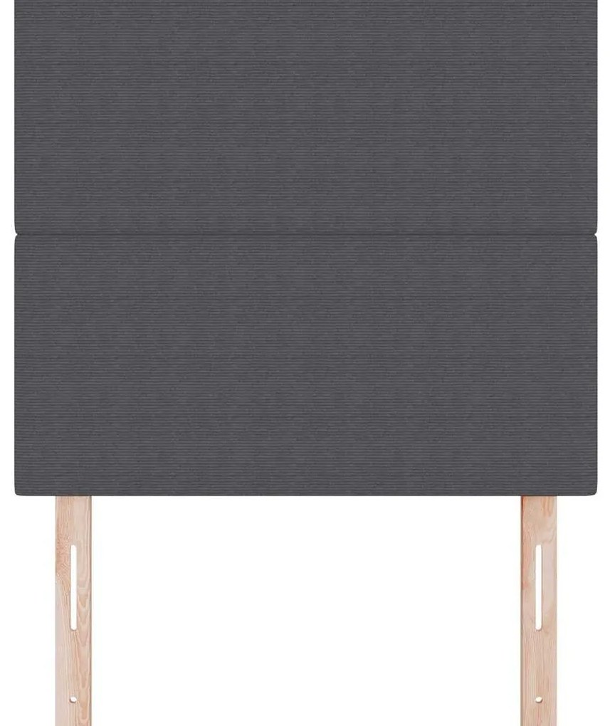Cabeceira LED vidaXL Cinza Escuro 100 cm em Tecido Corduroy