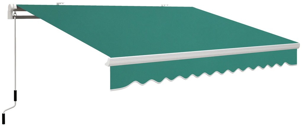 Toldo Manual 395x245 cm Toldo de Varanda Pátio com Manivela de Alumíni