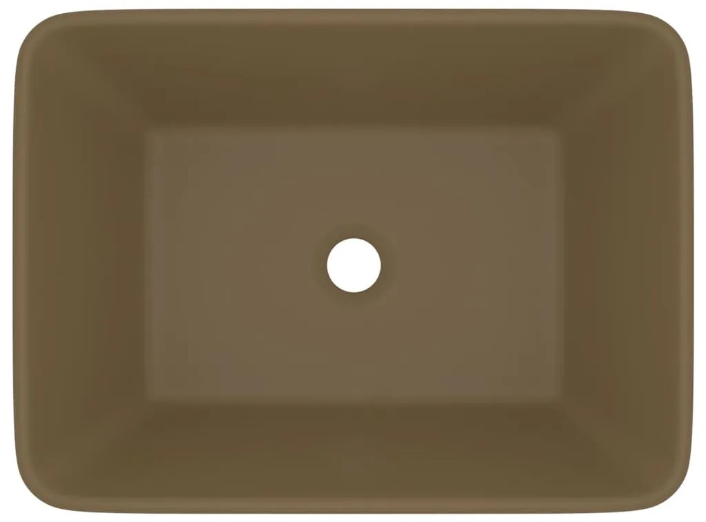 Lavatório luxuoso 41x30x12 cm cerâmica creme mate