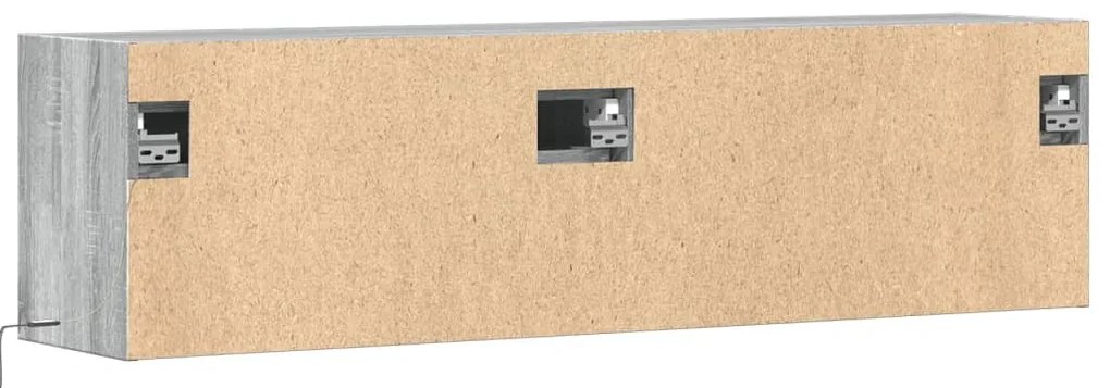 Móvel de parede p/ TV c/ luzes LED 140x31x38 cm cinzento sonoma