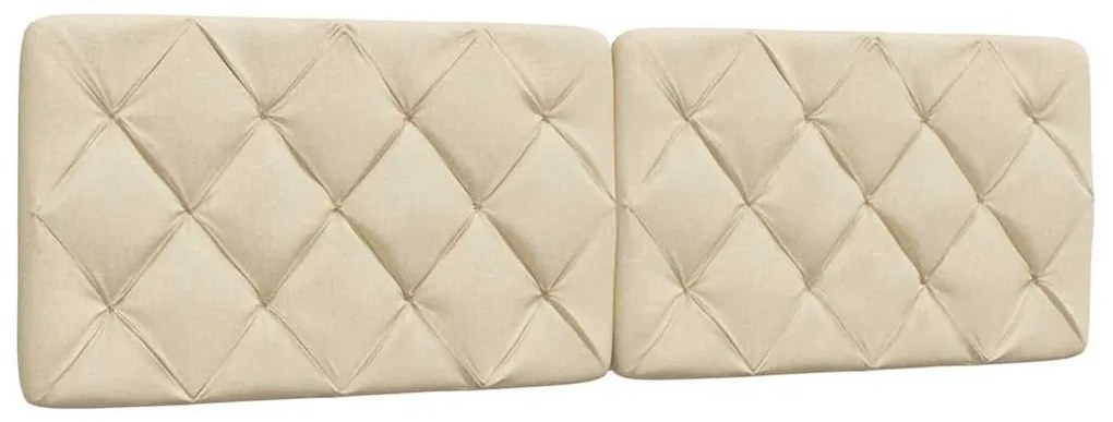 Estrutura de cama com LED sem colchão 160x200 cm tecido creme