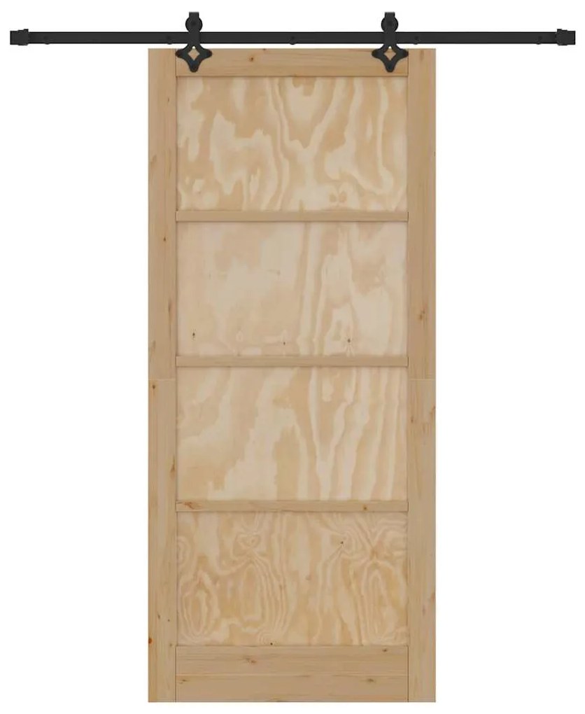 Porta Deslizante vidaXL com Conjunto de Hardware 93x211 cm Madeira Sól