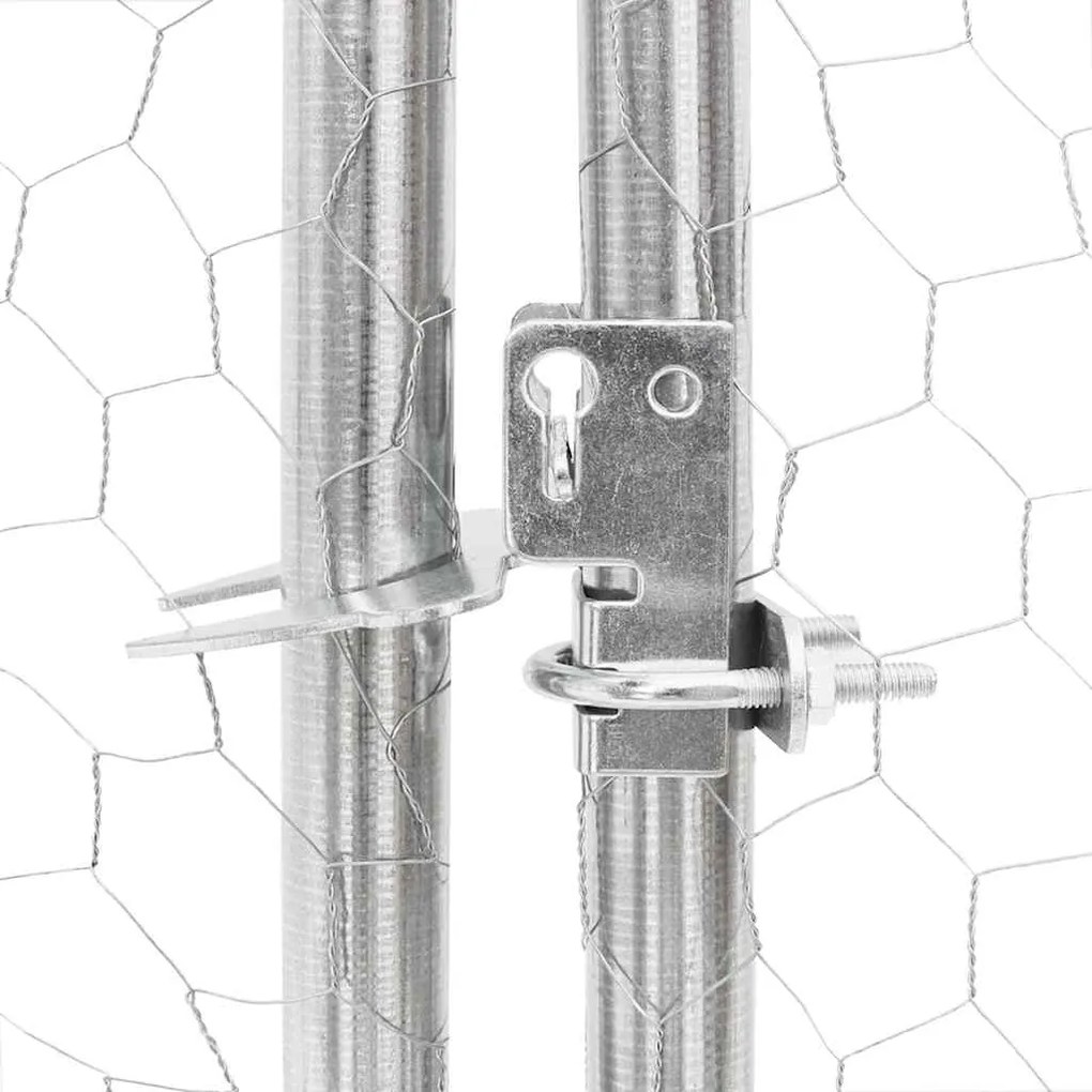 Canil exterior para cães com corredor 5x2x1,5 m aço galvanizado