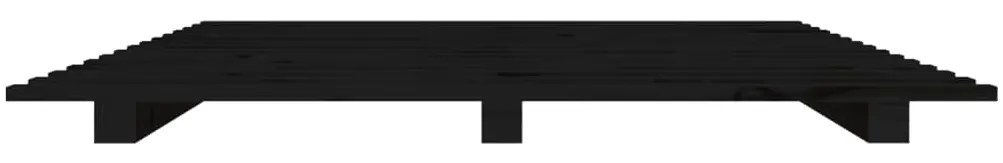 Estrutura de cama 75x190 cm madeira de pinho maciça preto
