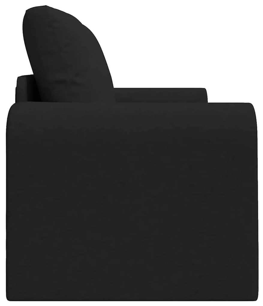 Sofá-Cama de Chão 2 em 1 Preto 148x71x83 cm Tecido