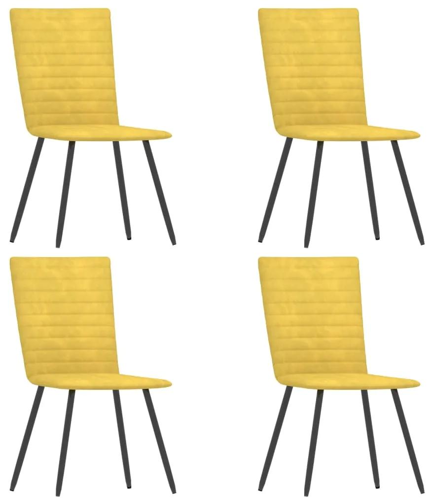 287815 vidaXL Cadeiras de jantar 4 pcs veludo amarelo