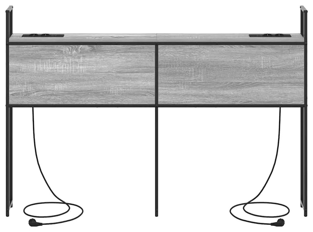 Cabeceira de armazenamento com cabeceira Sonoma cinzento 135 cm